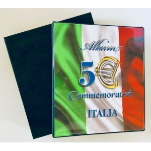 ABAFIL - Cartella a 4 anelli ALBUM 5 € ITALIA con custodia, vuota
