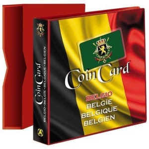 ABAFIL - Cartella a 4 anelli ALBUM COIN CARD BELGIO con custodia, vuota