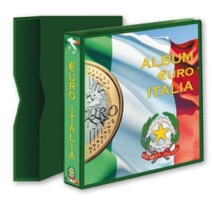 ABAFIL - Cartella a 4 anelli ALBUM €URO ITALIA per serie Euro con custodia, vuota
