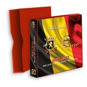 ABAFIL - Cartella a 4 anelli ALBUM €URO MONEY BELGIO con custodia, vuota