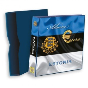 ABAFIL - Cartella a 4 anelli ALBUM €URO MONEY ESTONIA con custodia, vuota