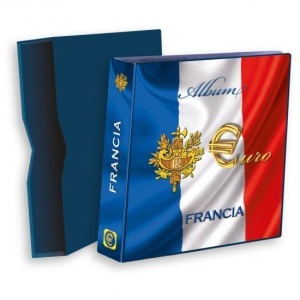 ABAFIL - Cartella a 4 anelli ALBUM €URO MONEY FRANCIA con custodia, vuota