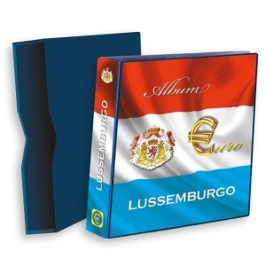 ABAFIL - Cartella a 4 anelli ALBUM €URO MONEY LUSSEMBURGO con custodia, vuota