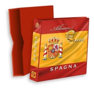 ABAFIL - Cartella a 4 anelli ALBUM €URO MONEY SPAGNA con custodia, vuota