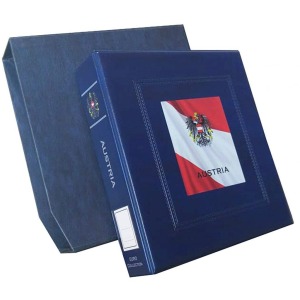 Cartella a 4 anelli BIG intestata Austria con custodia vuota Blu Master Phil