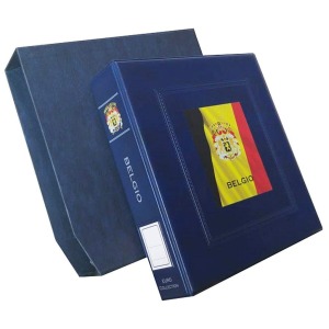 Cartella a 4 anelli BIG intestata Belgio con custodia vuota Blu Master Phil