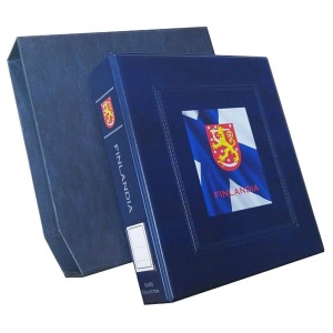 Cartella a 4 anelli BIG intestata Finlandia con custodia vuota Blu Master Phil