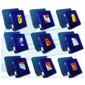 Cartella a 4 anelli BIG intestata Grecia con custodia vuota Blu Master Phil