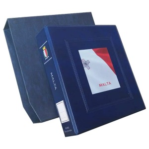 Cartella a 4 anelli BIG intestata Malta con custodia vuota Blu Master Phil