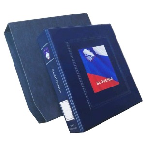 Cartella a 4 anelli BIG intestata Slovenia con custodia vuota Blu Master Phil