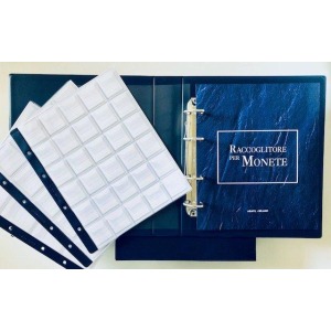 ABAFIL - Cartella a 4 anelli DAKOTA con 6 fogli assortiti e custodia - Blu