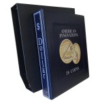 MASTER PHIL - Cartella a 4 anelli DOLLAR INNOVAZIONI per 1 $ USA FDC con custodia, vuota - Blu