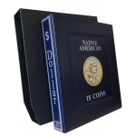 MASTER PHIL - Cartella a 4 anelli DOLLAR NATIVI per 1 $ USA FDC con custodia, vuota - Blu
