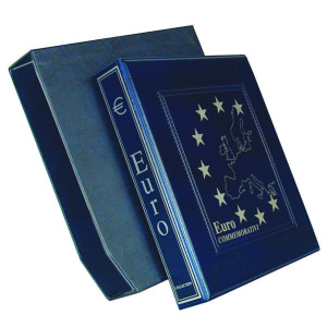 MASTER PHIL - Cartella a 4 anelli EUROCOMM con custodia, vuota - Blu