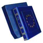 MASTER PHIL - Cartella a 4 anelli EUROMAXI per le DIVISIONALI ITALIA EURO con custodia, vuota - Blu