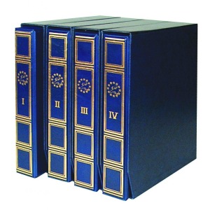 MASTER PHIL - Cartella a 4 anelli EUROMAXI per le DIVISIONALI ITALIA EURO con custodia, vuota - Blu