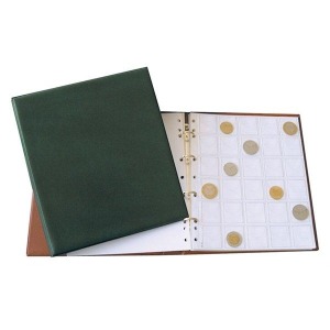 MASTER PHIL - Cartella a 4 anelli MONETE UNI ECO con 5 inserti assortiti - Avana
