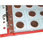 MASTER PHIL - Cartella a 4 anelli MONETE UNI con 5 inserti a taschine UNI, senza custodia - Avana