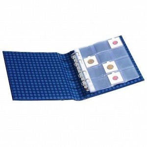 LEUCHTTURM - Cartella a 4 anelli OPTIMA CLASSIC con 10 fogli a 12 tasche per Oblò, senza custodia - Blu