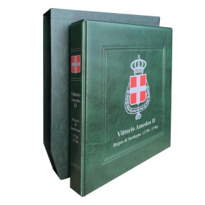 MASTER PHIL - Cartella a 4 anelli VITTORIO AMEDEO II con custodia, vuota - Verde