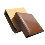 MASTER PHIL - Cartella a 4 anelli in pelle BIG PREMIER con custodia, vuota - Color cuoio