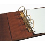 MASTER PHIL - Cartella a 4 anelli in pelle BIG PREMIER con custodia, vuota - Color cuoio
