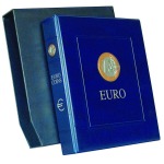 MASTER PHIL - Cartella a 4 anelli per le monete sfuse EURO ITALIA con custodia, vuota - Blu