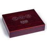 LEUCHTTURM - Cofanetto VOLTERRA in legno con 4 ripiani a caselle rotonde da 38 mm per 104 10 € Germania in capsula - Mogano