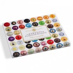 LEUCHTTURM - Cofanetto per CAPSULE CHAMPAGNE con 1 ripiano in floccato rosso a 48 caselle quadrate da 30 mm