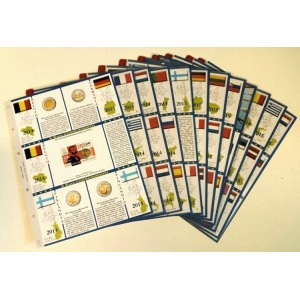 ABAFIL - Fogli 2 € COMMEMORATIVI dal 2014 al 2015 inclusi Bandiera Europea