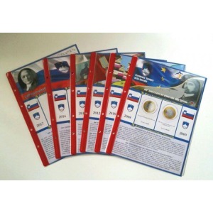 ABAFIL - Cartella a 4 anelli ALBUM 3 € SLOVENIA con custodia e fogli dal 2008 al 2019