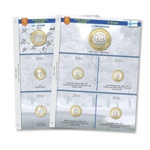 ABAFIL - Fogli ALBUM 5 € FINLANDIA 2016 Presidenti e Sport