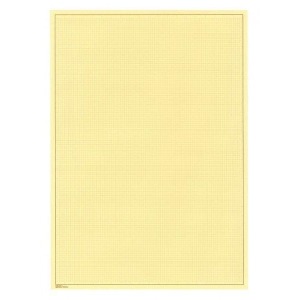 LINDNER - Fogli BLANKO A4 non perforati color crema con leggera quadrettatura e cornice marrone - 10 pz.