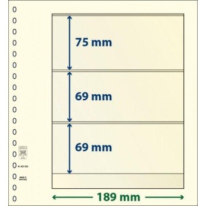 LINDNER - Fogli T-BLANKO a 3 tasche 802303 - 10 pz.