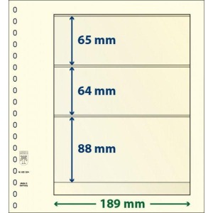 LINDNER - Fogli T-BLANKO a 3 tasche 802304 - 10 pz.