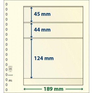 LINDNER - Fogli T-BLANKO a 3 tasche 802305 - 10 pz.