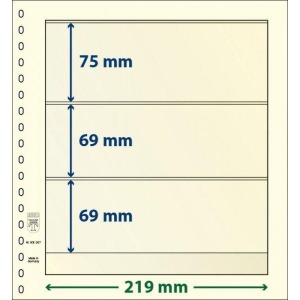 LINDNER - Fogli T-BLANKO a 3 tasche 802307 - 10 pz.