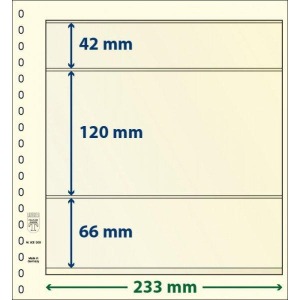 LINDNER - Fogli T-BLANKO a 3 tasche 802309 - 10 pz.