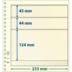 LINDNER - Fogli T-BLANKO a 3 tasche 802311 - 10 pz.