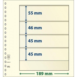 LINDNER - Fogli T-BLANKO a 4 tasche 802401 - 10 pz.