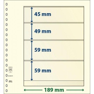 LINDNER - Fogli T-BLANKO a 4 tasche 802407 - 10 pz.