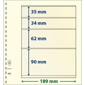 LINDNER - Fogli T-BLANKO a 4 tasche 802414 - 10 pz.