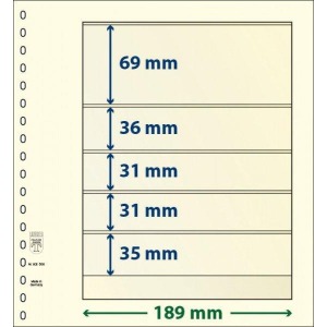 LINDNER - Fogli T-BLANKO a 5 tasche 802506 - 10 pz.