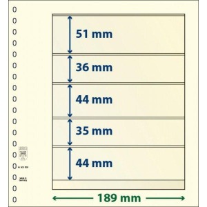 LINDNER - Fogli T-BLANKO a 5 tasche 802509 - 10 pz.