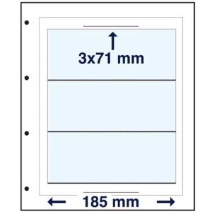 MARINI - Fogli bianchi ALFA 305/3 a 3 listelli da 185x71 mm - 8 pz.