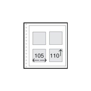 ABAFIL - Fogli bianchi MULTI VISION Q4 generici a 4 tasche da 105x110 mm - 6 pz.
