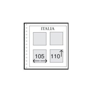 ABAFIL - Fogli bianchi MULTI VISION Q4 intestati Italia a 4 tasche da 105x110 mm - 6 pz.