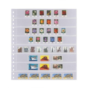 LINDNER - Foglio singolo trasparente ad 8 strisce orizzontali con intercalare nero - 1 pz.
