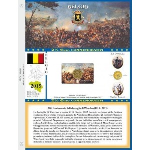 ABAFIL - Foglio 2,5 € Belgio 2015 Battaglia di Waterloo in coin card