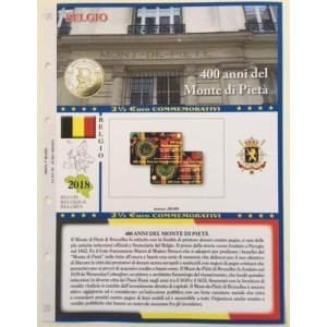 ABAFIL - Foglio 2,5 € Belgio 2018 400° del Monte di Pietà in coin card